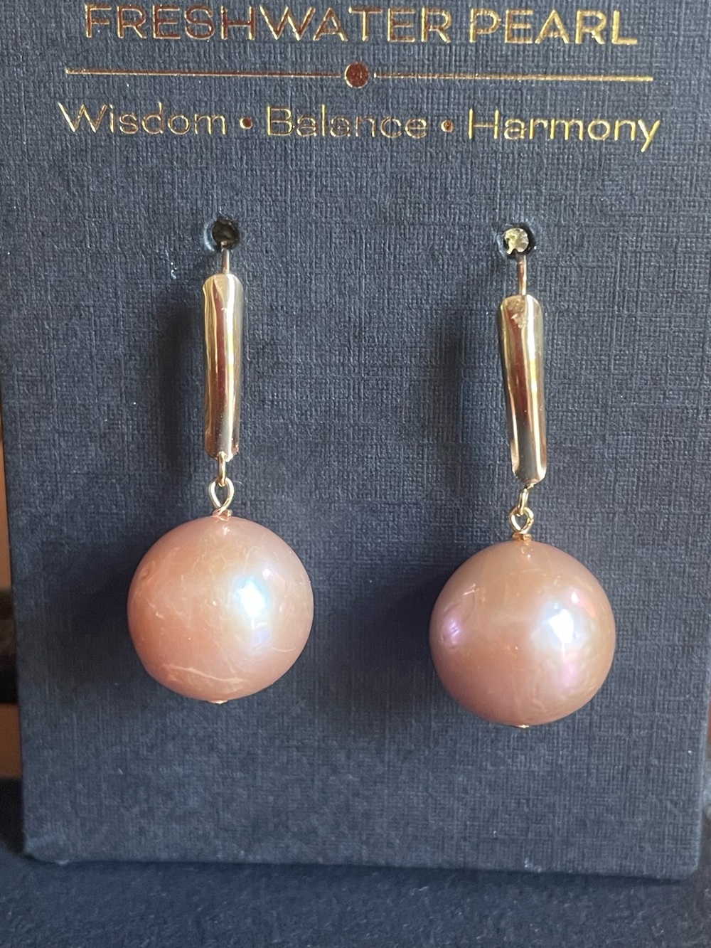 14K Yellow Gold Freshwater Pearl Drop Earrings.